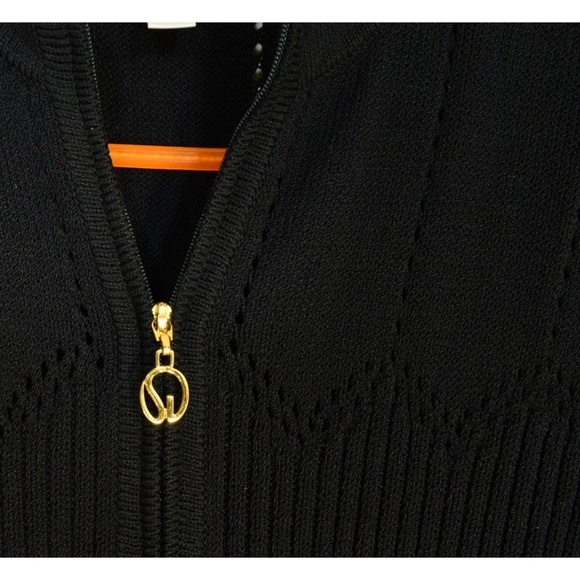 St John Sport Marie Gray jacket M black zipper fro - Picture 6 of 8